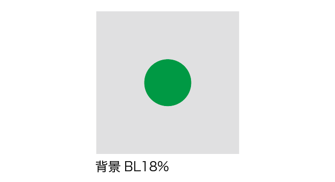 色の背景の影響BL18%の場合